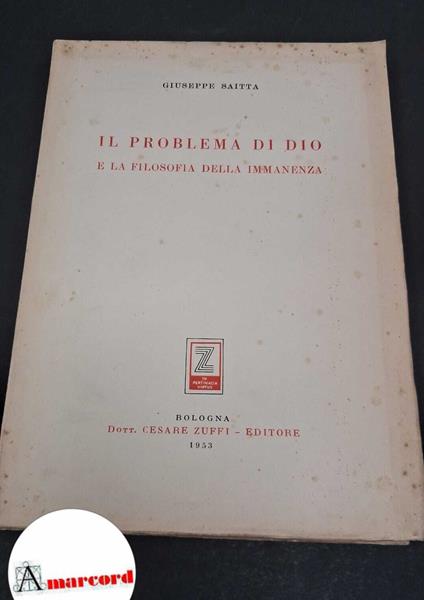 Giuseppe Saitta. Il problema di Dio - copertina