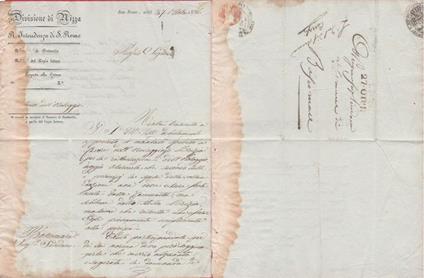 Prefilatelica. Da San Remo a Comune di Boscomare. 27 ottobre 1838 - copertina