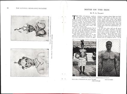 Notes on the Ekoi. P.A. Talbot. Da National Geographic 1912 - copertina