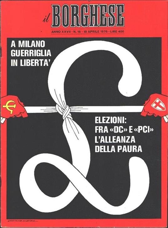 Il Borghese. n. 16. 18 aprile 1976. Anno XXVII - copertina