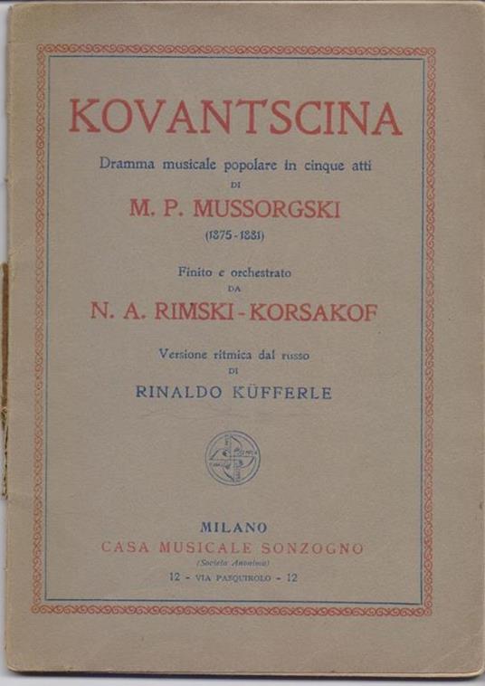 Kovantscina. P.M. Mussorgski - copertina