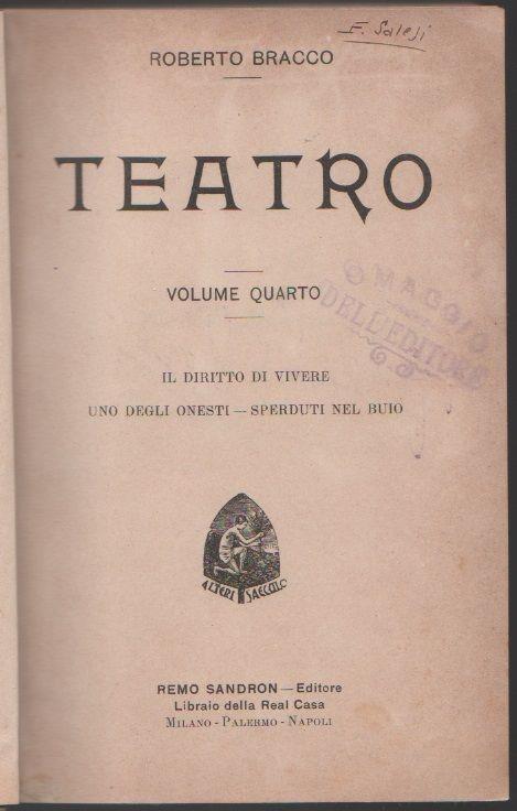 Teatro (IV vol.). Roberto Bracco - Roberto Bracco - copertina