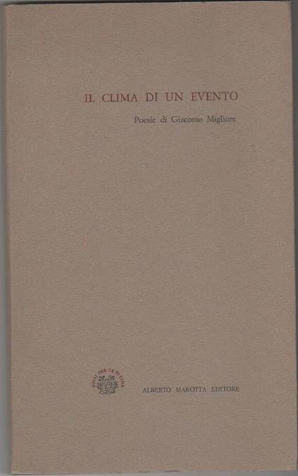 Il clima di un evento - Giacomo Migliore - copertina