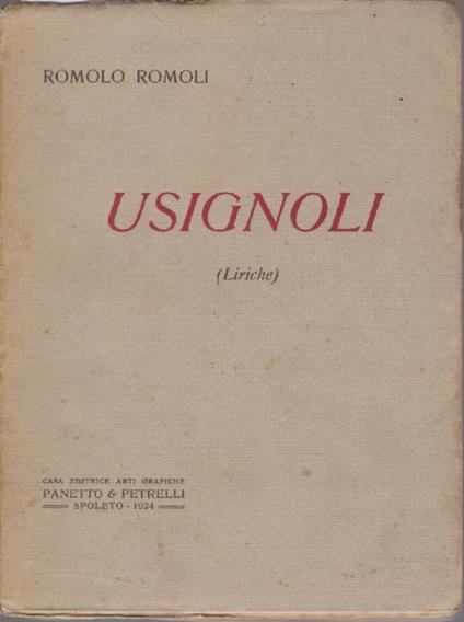 Usignoli (liriche) - Romoli, Romolo - Romolo Romoli - copertina