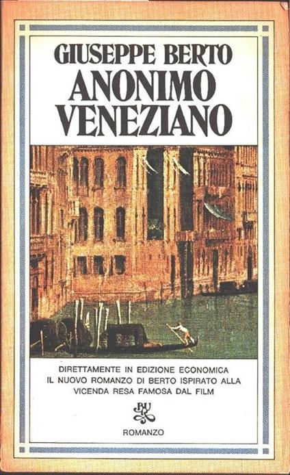 Anonimo veneziano - Giuseppe Berto - copertina