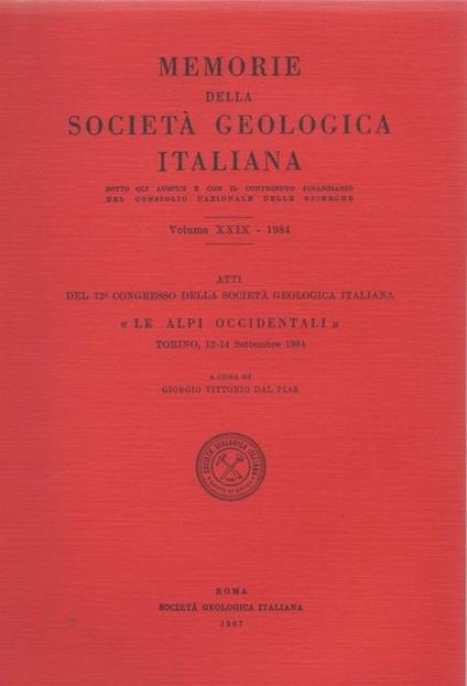 Memorie della Società Geologica Italiana - vol. XXXIX - copertina