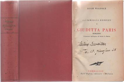 Giuditta Paris - Hugh Walpole - copertina