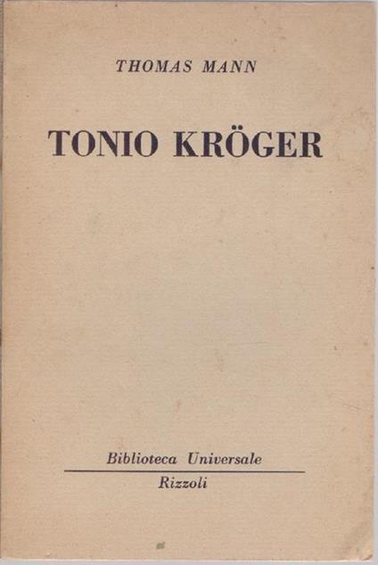 Tonio Kroeger - Thomas Mann - Thomas Mann - copertina