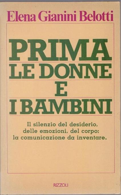 Prima le donne e i bambini - Elena Giannini Belotti - copertina