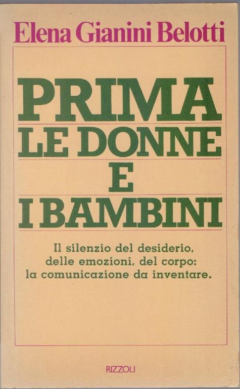 Prima le donne e i bambini - Elena Giannini Belotti - copertina