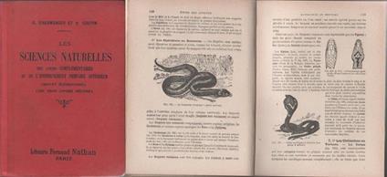 Les sciences naturelles. Des cours complèmentaires et de l'enseignement primaire supèrieur - copertina