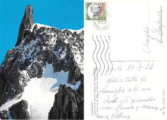 Courmayeur. Catena del Bianco, il Dente del Gigante. Viaggiata 1984 - copertina