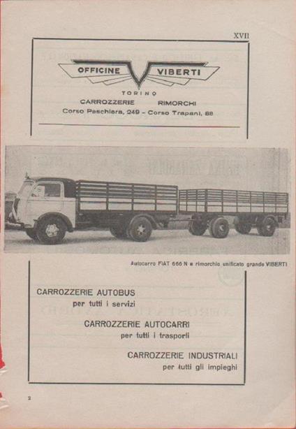 Officine Viberti. Torino. Pubblicità 1940 - copertina