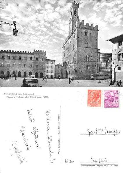 Volterra. Piazza e Palazzo dei Priori. Viaggiata 1968 - copertina