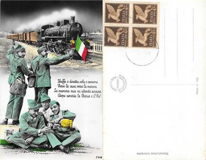 Sbuffa o diretto, vola o canzone... Quattro francobolli posta aerea. Timbrata - copertina