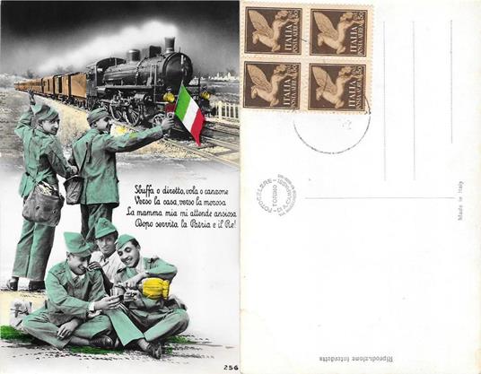 Sbuffa o diretto, vola o canzone... Quattro francobolli posta aerea. Timbrata - copertina