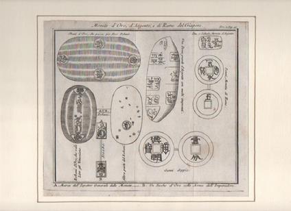 Monete d'oro, d'argento, e di rame del Giapone. stampa 1738 - copertina