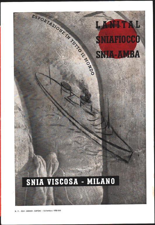 Lanital. Sniafiocco, Snia-amba. Snia Viscosa. Pubblicità 1938 - copertina
