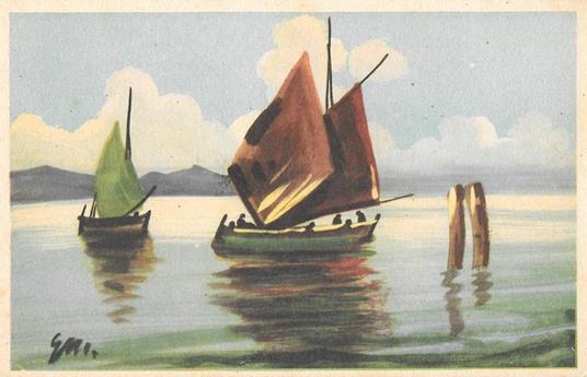Barche sul mare (pittorica). non viaggiata, stampa 1942 - copertina