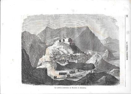 La città e la fortezza di Bajazid in Armenia. Stampa 1877 - copertina