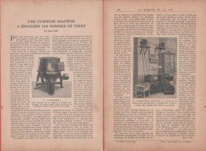 Une curieuse machine a epluncher les pommes de terre. Estratto 1923 fronte retro - copertina