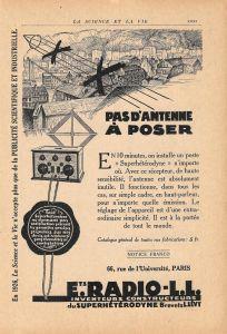 Pas d'antenne à poser. E.ts. Radio-L.L . Pubblicita 1926 - copertina