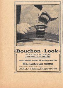 Bouchon Look. Indicateur de niveau a couvercle a charnière. Pubblicita 1926 - copertina