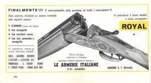 Sovrapposto Royal. F.lli Gamba, Gardone V.T. Pubblicita 1959 - copertina