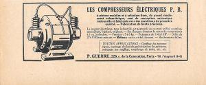 Les compresseurs électriques P.B. Pubblicita 1926 - copertina