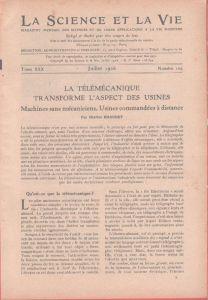 La télémécanique transforme l'aspect des usines. Stampa 1926 - copertina