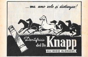 ...ma uno solo si distingue! Dentifricio de dr. Knapp. Advertising 1947 - copertina