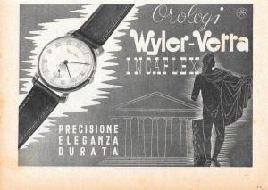 Orologi Wyler-Vetta Incaflex. Advertising 1947 - copertina