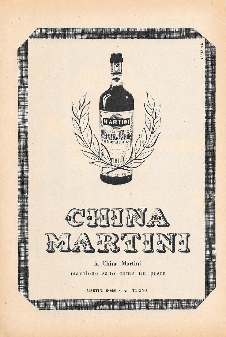 Spumanti Cinzano / China Martini. Advertising 1947, fronte retro