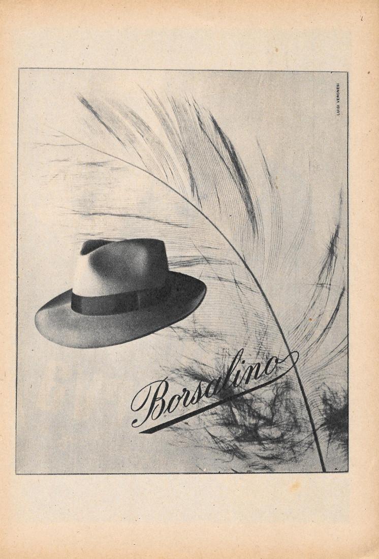 Cognac Sarti Riserva / Borsalino. Advertising 1947
