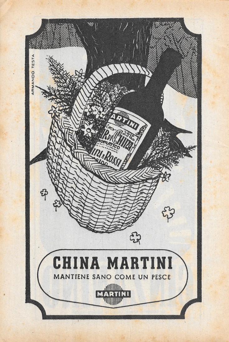 China Martini / Cinzanino. Advertising 1947, fronte retro