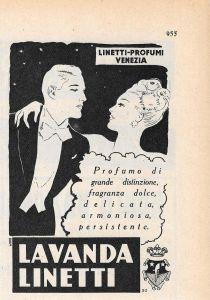 Lavanda Linetti. Profumo di grande distinzione. Advertising 1947 - copertina