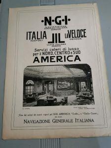 Navigazione Generale Italiana (foto: salone del Duilio). Advertising 1916 - copertina
