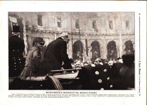 Wilson, con il re d'Italia riceve il benvenuto dal sindaco di Roma. Stampa 1919 - copertina