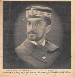 L' eroe dei Daranelli: capitano di vascello, nobile Enrico Millo. Stampa 1912 - copertina