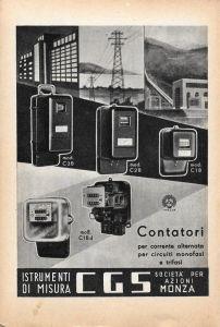 Contatori CGS. Advertising 1947 - copertina