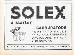 Carburatore Solex a starter. Advertising 1936 - copertina