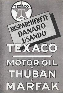 Risparmierete usando Texaco. Motor Oil Thuban e Marfak. Advertising 1936 - copertina