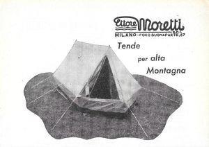Ettore Moretti. Tende per alta montagna. Advertising 1958 - copertina