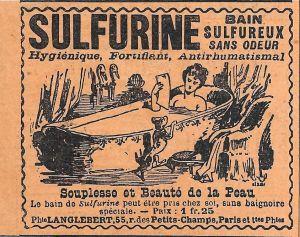 Sulfurine, bain sulfureux sans odeur. Advertising 1900 - copertina