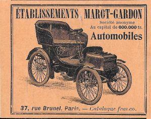 Etablissements Marot-Gardon Automobiles . Advertising 1900 - copertina