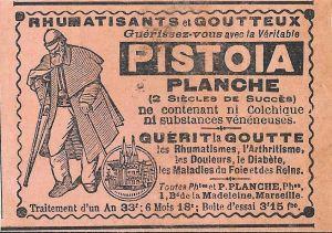 Pistoia Planche pour rhumatisants et goutteux. Advertising 1900 - copertina