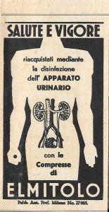 Elmitolo, salute e vigore. Advertising 1935 - copertina