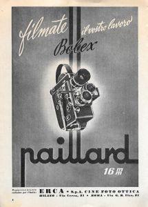 Bolex. Paillard 16 mm. Advertising 1956 - copertina