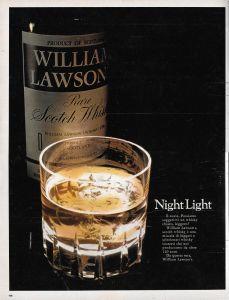 William Lawson Night Liht / Wilkinson. Advertising 1970, fronte retro - copertina