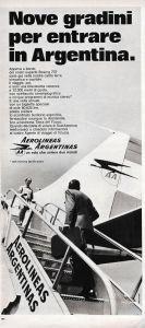 Aerolinas Argentinas / Kambusa amaricante. Advertising 1970, fronte retro - copertina